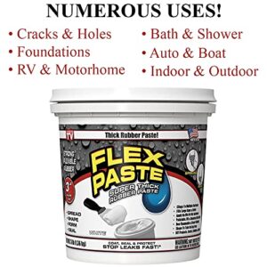 Flex Seal White Flex Paste, 3lb - Crack Repair Bundle with Putty Knife Set + Daley Mint Cleaning Towel | Quickly Fills Gaps, Holes, Leaks
