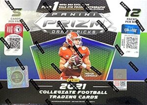 2021 panini prizm draft picks football mega box (12 pks/bx, one gold ice prizm autograph card/bx)