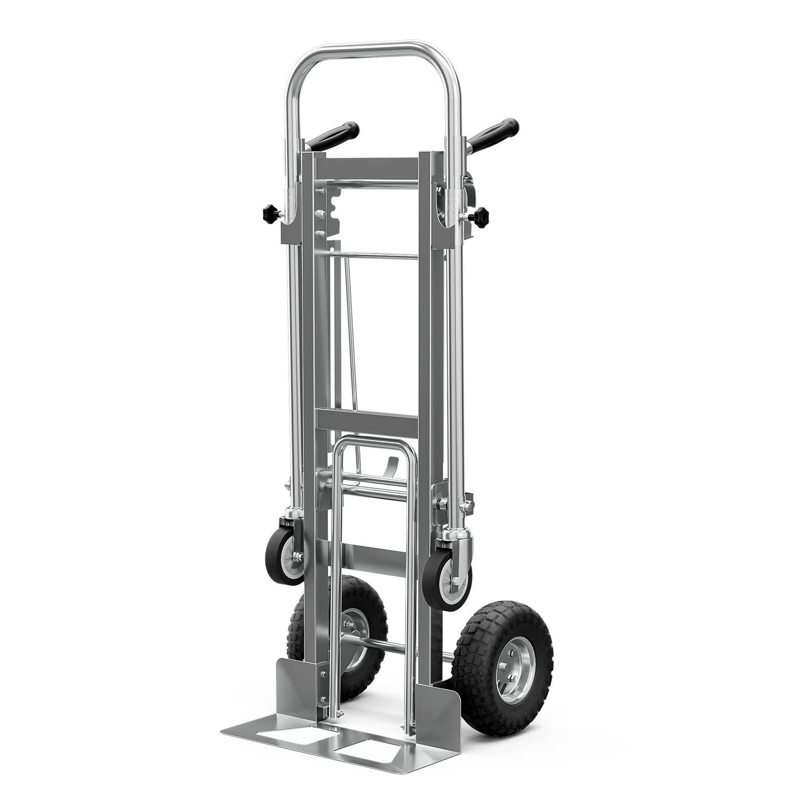 Oarlike Hand Truck,3 in 1 Convertible Dolly Cart, 770 LBS Capacity Folding Hand Truck 2 Wheel Dolly 4 Wheel Cart Assisted Hand Truck with 10" Pneumatic Wheel