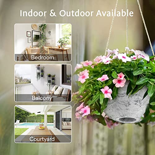 VIVOSUN 2 PCS Hanging Planters, 10 Inch Flower Pots with Drainage Holes, Indoor and Outdoor Hanging Basket, Marble Pattern