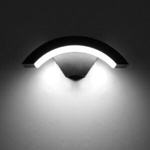 Phenas 18W LED Wall Light Exterior Waterproof LED Wall Sconce Light Outdoor LED Wall Lamp Black for Porch Patio Garden Villa Courtyard Backyard Terrace, Cold White