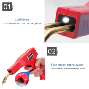 50w Hot Stapler,Plastic Welding Machine Car Bumper Repair Kit with Plier, knife,Flat/Outside Corner/Inside Corner/Wave Staples Welding Repairing Machine Welder Gun Repair (Red)