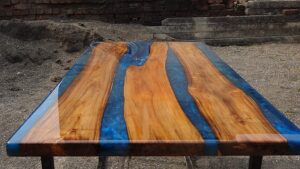 live edge wooden table, epoxy table, epoxy resin river table, natural wood,dining table, natural epoxy table, resin table 54" x 27" inch