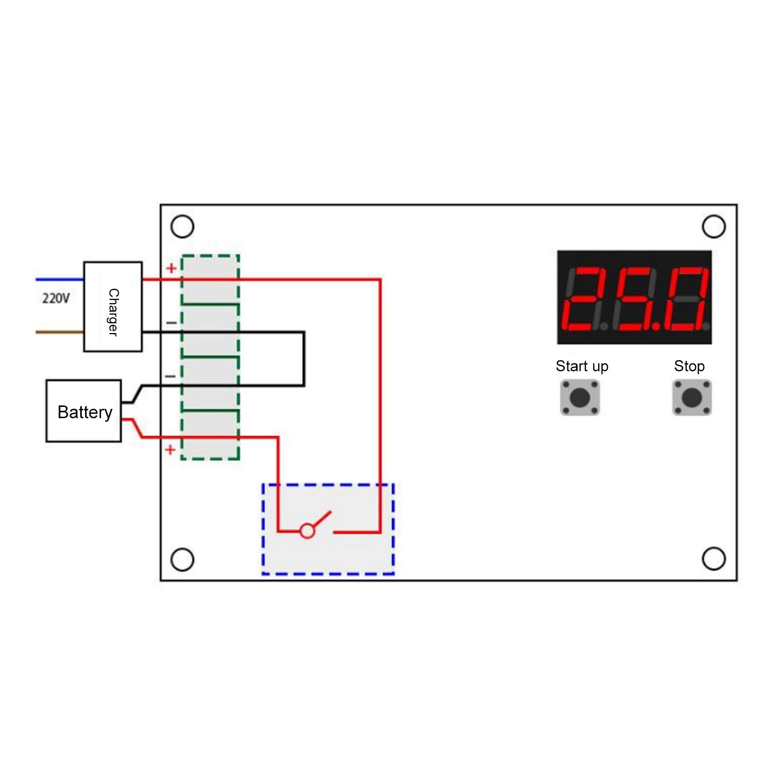 YWBL-WH Battery Charging Control Module Board Controller for 12V-24V Automatic Switch Protection Board XH‑M603, Module