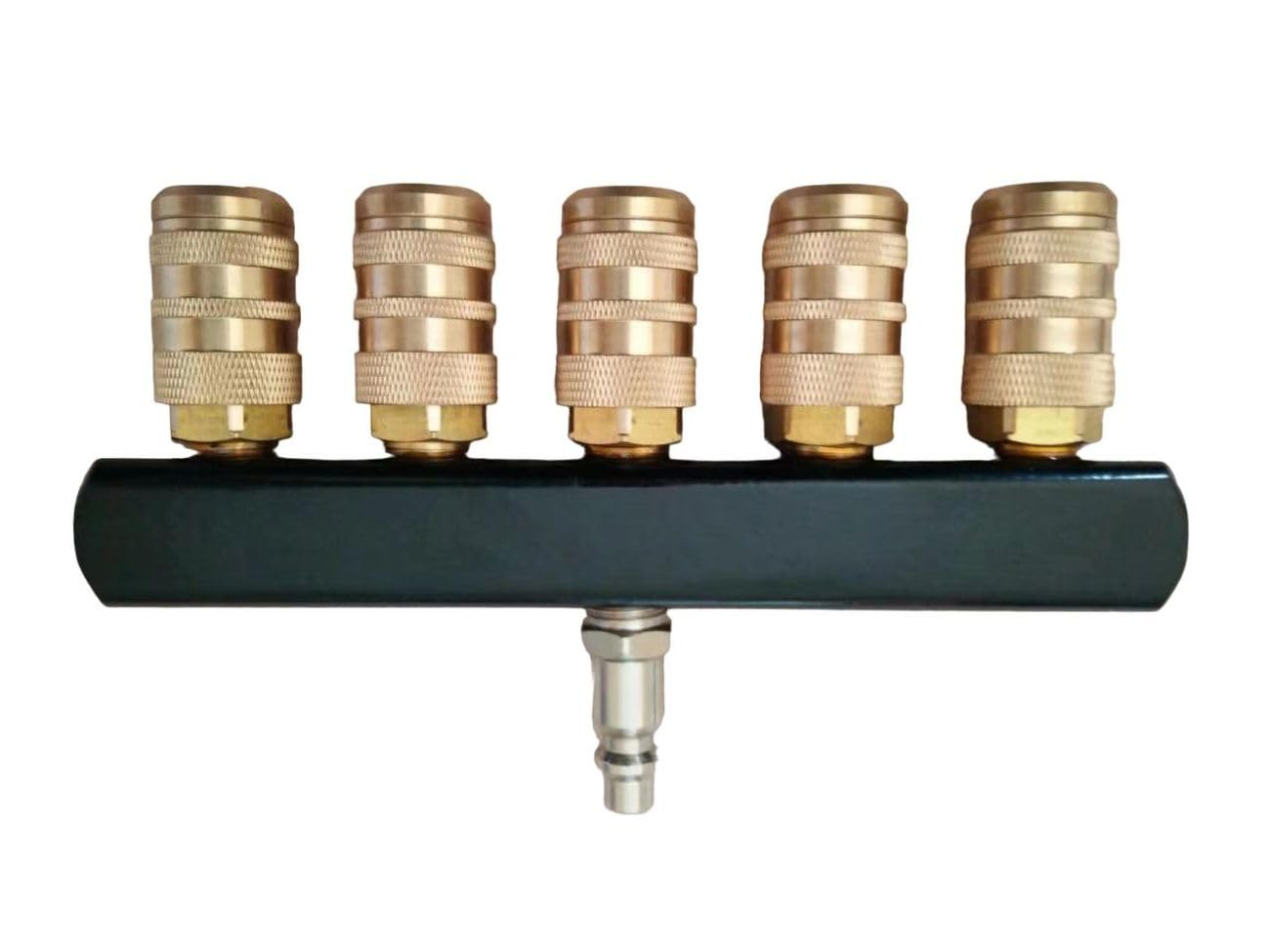 Zeluga 22-140 5-Way Industrial Style Bar Air Manifold with Brass 5 Coupler