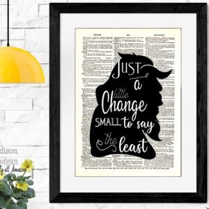 Beauty and the Beast - Cogsworth Decor - 4 piece set - Belle Quote - Dictionary Art Print Quotes and Sayings Print - UNFRAMED 8 X 10 inches