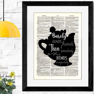 Beauty and the Beast - Cogsworth Decor - 4 piece set - Belle Quote - Dictionary Art Print Quotes and Sayings Print - UNFRAMED 8 X 10 inches