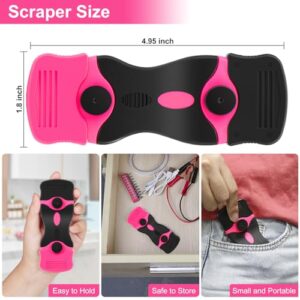 THINKWORK Razor Blade Scraper - Pink Razor Scraper Gift for Women, 2-in-1 Scraper Tool Set with 20Pcs Razor Blades for Removing Window Labels, Decals, Stickers, Glass Stove Top (2 Pack)