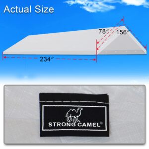 Strong Camel 12 x 20' Carport Replacement Canopy Roof Cover for Garage Shelter Carport Gazebo with Ball Bungees