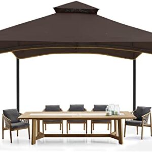 MASTERCANOPY Outdoor Garden Gazebo for Patios with Stable Steel Frame(11x11, Coffee)
