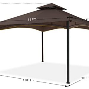 MASTERCANOPY Outdoor Garden Gazebo for Patios with Stable Steel Frame(11x11, Coffee)