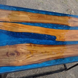 Epoxy Resin River Table, Natural Wood, Epoxy Table, Live Edge Wooden Table, Dining table, Natural Epoxy Table, Resin Table