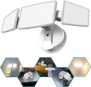 lightdot led security lights，3800lm 5000k motion sensor light outdoor, 360° adjustable (black)