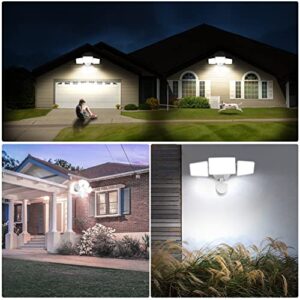 Lightdot LED Security Lights，3800LM 5000K Motion Sensor Light Outdoor, 360° Adjustable (Black)