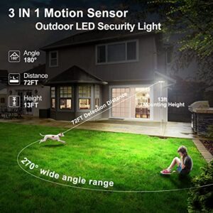 Lightdot LED Security Lights，3800LM 5000K Motion Sensor Light Outdoor, 360° Adjustable (Black)
