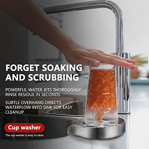 Upgrade Your Kitchen Sink with MIUZMORE's Stainless Steel Cup Washer and Glass Rinser - Enjoy Sparkling Clean Drinkware with this Convenient Sink Accessory