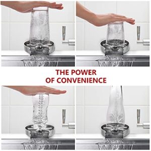 Upgrade Your Kitchen Sink with MIUZMORE's Stainless Steel Cup Washer and Glass Rinser - Enjoy Sparkling Clean Drinkware with this Convenient Sink Accessory