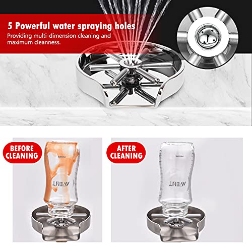 Upgrade Your Kitchen Sink with MIUZMORE's Stainless Steel Cup Washer and Glass Rinser - Enjoy Sparkling Clean Drinkware with this Convenient Sink Accessory