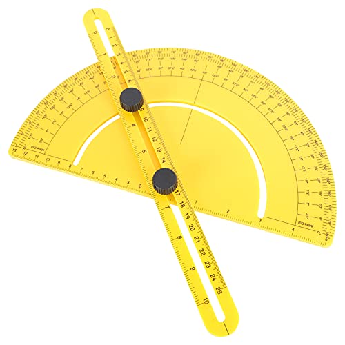 DOITOOL 180 Universal Goniometer Angle Finder Tool Multitools Rotary Protractor Goniometer Ruler Metal Protractor Rotating Angle Measure Protractor Arm Swing Stainless Steel To Rotate Abs