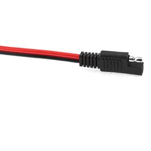 DGZZI 14AWG SAE Extension Cable 30cm/ 1ft 2 Pin DC Power SAE Single Plug Quick Disconnect SAE Power Automotive Extension Cable for Motorcycle, Car, Tractor Solar Panel