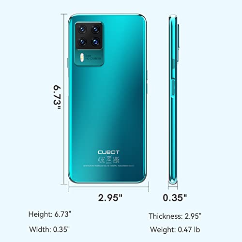 CUBOT X50 Smartphone 8GB 128GB, 6.67" FHD+ Display 64MP Quad Camera, 4500mAh Battery, Support AT&T, T-Mobile, 4G Dual SIM, NFC, Face ID Green