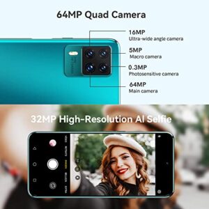 CUBOT X50 Smartphone 8GB 128GB, 6.67" FHD+ Display 64MP Quad Camera, 4500mAh Battery, Support AT&T, T-Mobile, 4G Dual SIM, NFC, Face ID Green