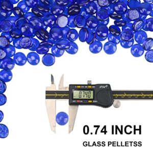 Unidanho 20Pounds Fire Glass Beads for Propane Fire Pit, Fireplace and Outdoor Decorative, 3/4 Inch High Luster Fire Pit Glass Rocks