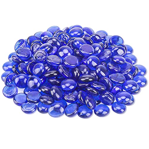 Unidanho 20Pounds Fire Glass Beads for Propane Fire Pit, Fireplace and Outdoor Decorative, 3/4 Inch High Luster Fire Pit Glass Rocks