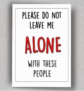 audiowave printing please do not leave me alone with these people | farewell card | funny farewell card | retirement card | leaving work new job | blank card