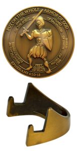 save on the whole armor of god coin & bronze challenge coin holder bundle