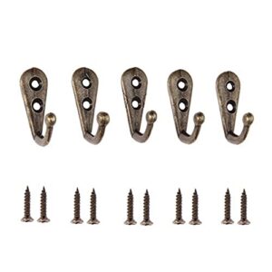 anyufei 5pcs wall hanger curved buckle horn lock clasp hook zinc alloy door wall hooks hanger black/gold/silver/bronze w/screws (size : d)