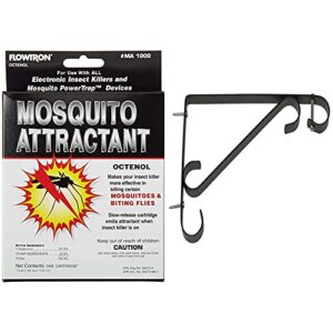 flowtron ma-1000 octenol mosquito attractant cartridge & sb-300 security wall bracket for electronic insect killers