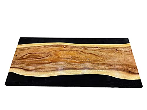 Epoxy Table, Epoxy Resin River Table, Live Edge Wooden Table, Natural Wood,Dining table, Natural Epoxy Table, Resin Table 54X27 inch