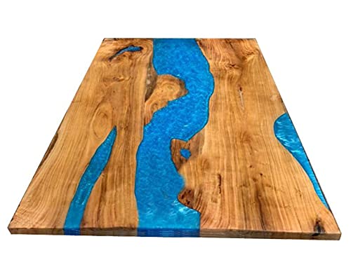 Epoxy Table, Epoxy Resin River Table, Live Edge Wooden Table, Natural Wood,Dining Table, Natural Epoxy Table, Resin Table 54" x 27" Inch