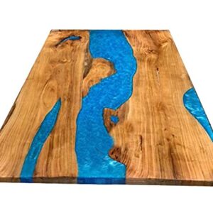Epoxy Table, Live Edge Wooden Table, Epoxy Resin River Table, Natural Wood,Dining Table, Natural Epoxy Table, Resin Table 42" x 24" Inch