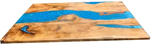 Epoxy Table, Live Edge Wooden Table, Epoxy Resin River Table, Natural Wood,Dining Table, Natural Epoxy Table, Resin Table 42" x 24" Inch