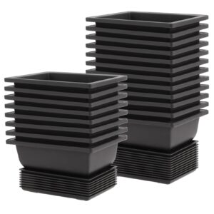 heihak 20 pcs 9 inch bonsai training pots, rectangular bonsai plants growing pot with 20 humidity trays and drainage built-in mesh for garden, yard, office, porch, balcony, home decoration