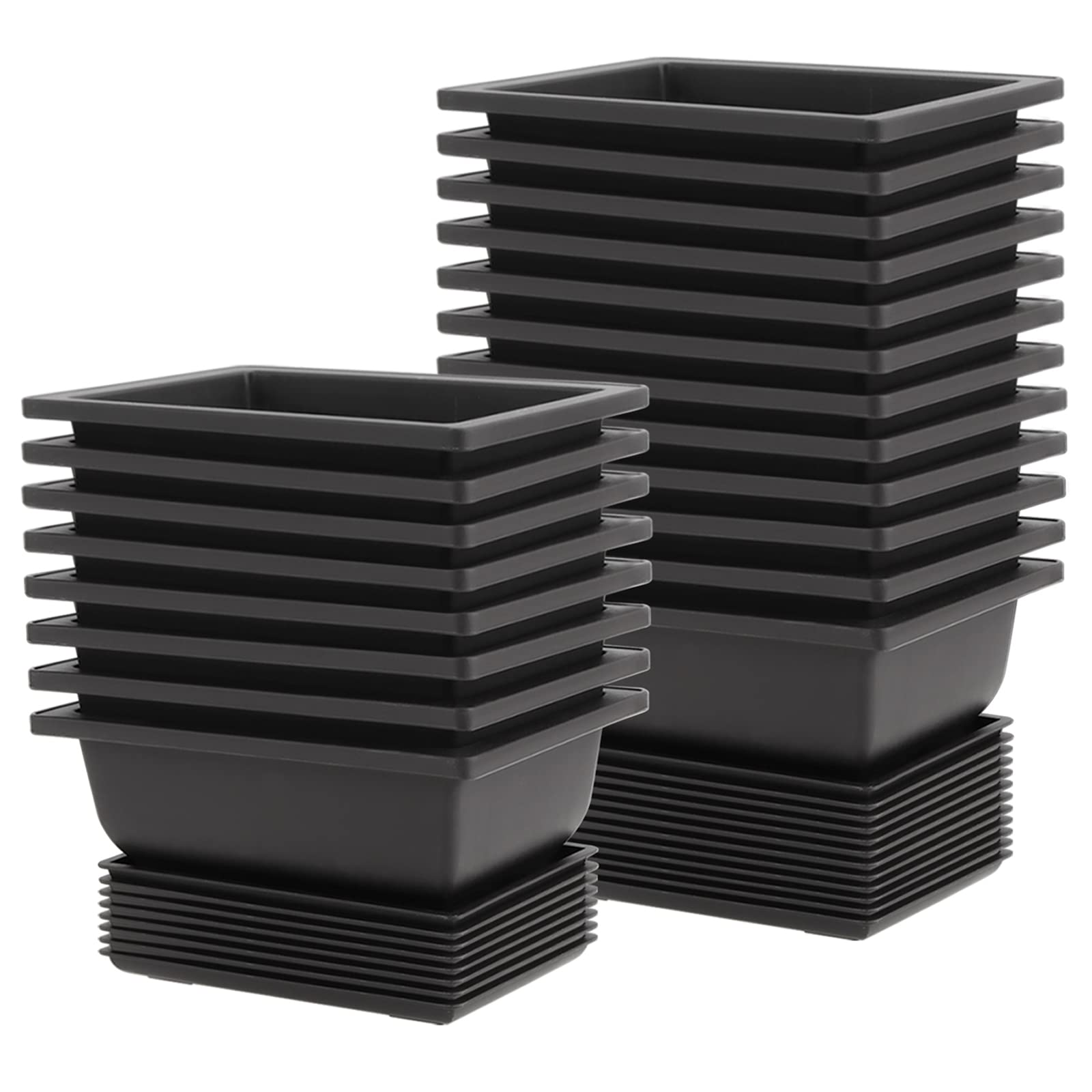 HEIHAK 20 PCS 9 Inch Bonsai Training Pots, Rectangular Bonsai Plants Growing Pot with 20 Humidity Trays and Drainage Built-in Mesh for Garden, Yard, Office, Porch, Balcony, Home Decoration