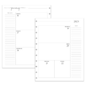 betternote 2024 horizontal calendar refill for disc notebook, fits levenger circa, staples arc jr, tul office depot, happy planner, inkwell press, mambi, notiq (modern, 11-disc, 8.5"x11")