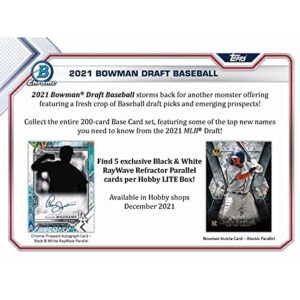 2021 bowman draft baseball hobby lite box (10 packs/16 cards: 5 parallels)