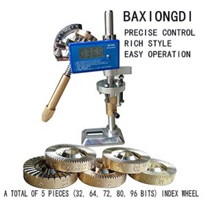 BAXIONGDI digital angle facet manipulator with 5 index wheels (32,64,72,80,96),angle positioning robot arm,multi-height positioning manipulator,for jewelry, jade, gem adjust angles grinding&polishing