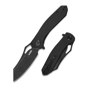 kubey drake ku310f gentlemans everyday carry, 7.87" pocket folding knife with tanto blade and g10 handle with reversible deep carry clip good for edc outdoor hiking and hunting