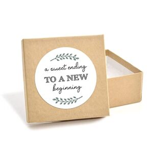 A Sweet Ending to a New Beginning Stickers, Wedding Favor Sticker Labels-120PCS