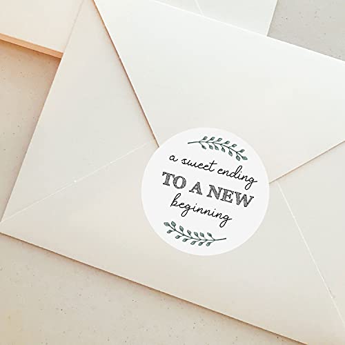 A Sweet Ending to a New Beginning Stickers, Wedding Favor Sticker Labels-120PCS