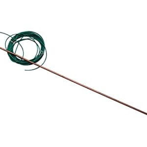 4'Ground Rod-with 15ft 12 AWG Ground Wire Tinned Copper UL Listed- for Electric Fences,Antennas,Satellite Dishes,Instruments,Generator Grounding Earthing