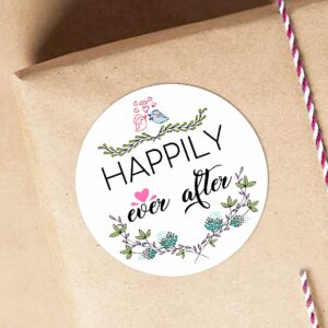 happily ever after wedding favor wedding stickers wedding favor gift labels stickers-120pcs