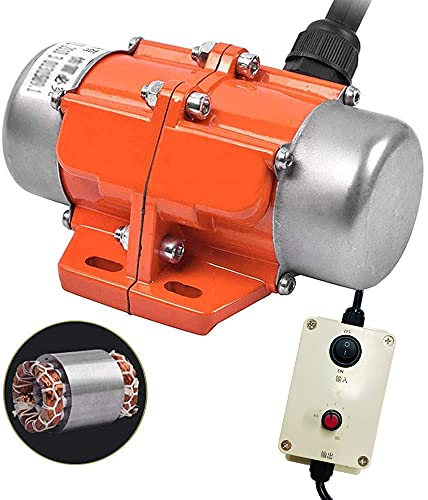 Hsing 100W Concrete Vibrator Vibration Motor with Speed Controller, AC 110V 3600rpm Single Phase Power Concrete Vibrators for Shaker Table (100W + Controller)