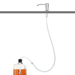 gnimauhz soap dispenser for kitchen sink and extension tube kit, stainless steel soap dispenser with 47 inches tube connects directly to soap bottle, hand and dish soap dispenser pump（chrome）