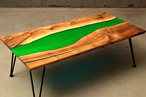 Epoxy Table, Live Edge Wooden Table, Epoxy Resin River Table, Natural Wood,Dining table, Natural Epoxy Table, Resin Table 42x24 inch