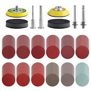 tshya 240pcs 2inch sanding discs pad variety kit for drill grinder rotary tools attachment with 2pcs 1/8"&1/4" shank backer plate, sanding pads includes 80-3000 grit